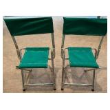 Base - Masters Folding Chairs - 1996, Green Canvas (Lot of 2)