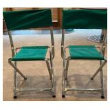 Base - Masters Folding Chairs - 1996, Green Canvas (Lot of 2)