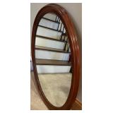 LL- Round Wood-Framed Mirror