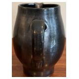 DR - Prinknash Abbey Pottery Pitcher & Small Vintage Black on Black Pottery Dish - Black Glaze