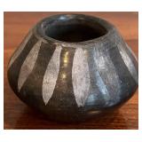 DR - Prinknash Abbey Pottery Pitcher & Small Vintage Black on Black Pottery Dish - Black Glaze