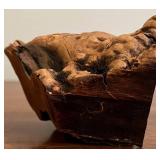 DR - Vintage Brass Bird on Driftwood Sculpture