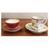 DR - 2x Vintage Teacups & Saucers with Creamer