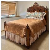 LBR - Antique Victorian Carved Four-Poster Bed