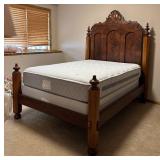 LBR - Antique Victorian Carved Four-Poster Bed