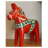 LL - Large Dala Horse - Hand-Painted Red Wooden Folk Art Figure