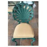 LLP - Teal Sunburst Patio Dining Set with Glass Table - 8 Cushioned Chairs