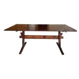 LL - Vintage Solid Wood Rectangular Table - Dark Finish, Removable Top