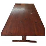 LL - Vintage Solid Wood Rectangular Table - Dark Finish, Removable Top