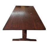 LL - Vintage Solid Wood Rectangular Table - Dark Finish, Removable Top