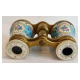 DR - LEMAIRE FT PARIS Opera Glasses - Antique French, Floral Enamel, Mother-of-Pearl Eyepieces