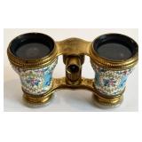 DR - LEMAIRE FT PARIS Opera Glasses - Antique French, Floral Enamel, Mother-of-Pearl Eyepieces