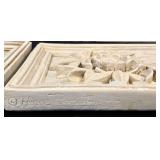 LL - 1985HPT Vintage Style Plaster Wall Panels - Floral Relief Duo