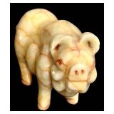 LL - Vintage Marble Pig with Orange Veining
