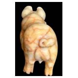 LL - Vintage Marble Pig with Orange Veining