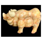 LL - Vintage Marble Pig with Orange Veining