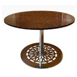 LL - Granite Round Dining Table - 42 in Diameter, 28 in Height, Chrome Pedestal