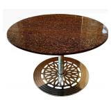 LL - Granite Round Dining Table - 42 in Diameter, 28 in Height, Chrome Pedestal