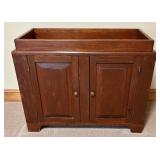 LBR - Antique Wooden Dry Sink Cabinet - Dark Brown, 2 Doors