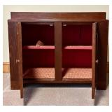 LBR - Antique Wooden Dry Sink Cabinet - Dark Brown, 2 Doors