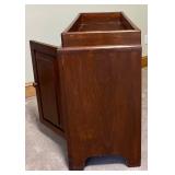 LBR - Antique Wooden Dry Sink Cabinet - Dark Brown, 2 Doors