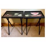 LBR - Artex Tables TV Trays - Vintage Folding Fruit-Print Nesting Tables