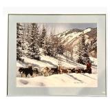 LL - Dan Mo Rache Wall Art - Framed Snow Dog Team Scene