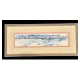 Watercolor Harbor Town Framed Artwork