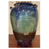 LL - Ceramic Vase - Blue-Brown Glaze with Faux Willow Sticks