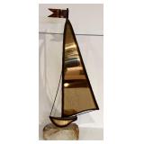 LL - Vintage Demott Sailboat Sculpture - Brass & Copper