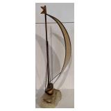 LL - Vintage Demott Sailboat Sculpture - Brass & Copper