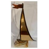 LL - Vintage Demott Sailboat Sculpture - Brass & Copper
