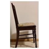 LL - Vintage Hitchcock-Style Side Chair with Needlepoint Upholstery