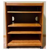 Wooden Rolling Shelf Cabinet