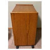 Wooden Rolling Shelf Cabinet