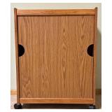 Wooden Rolling Shelf Cabinet