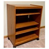 Wooden Rolling Shelf Cabinet
