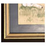 LL - Vintage Asian Watercolor Painting - Framed