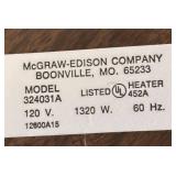 LLO - McGraw-Edison Comfort Heater 324031A - 120V 1320W