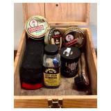 LL - Griffin Shinemaster Shoe Shine Box - Wood Kit w/ Accessories