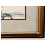 LL - Vintage Seascape Painting - Framed Watercolor, Signed