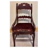 LL - Antique Mahogany Saddle Hall Chair