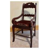 LL - Antique Mahogany Saddle Hall Chair