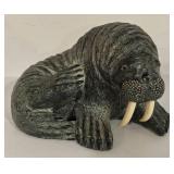 LL - The Wolf Sculptures Walrus - Hand-made in Canada, 5.5 in tall x 7 in long