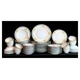 DR - Vintage Noritake Floral Border Dinnerware Set - 12 Plates, Bowls, Saucers, Mugs