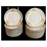 DR - Vintage Noritake Floral Border Dinnerware Set - 12 Plates, Bowls, Saucers, Mugs