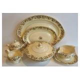 DR - Vintage Noritake Floral Dinnerware Set - 3 Platters, Covered Dish, Gravy Boat, Sugar & Cream, Casserole