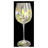 DR - Hand-Painted Butterfly & Floral Wine Glasses - Set of 3 - 9-1/2 Inches Tall