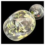 DR - Hand-Painted Butterfly & Floral Wine Glasses - Set of 3 - 9-1/2 Inches Tall