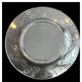 DR - Vintage Fostoria Arcady Etched Floral Glassware - 5 Goblets, 11 Champagne Coupes, 12 Plates, 7 1/4 in tall